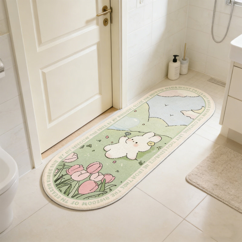 Area Rugs,Cute Carpet Super Soft Area Rugs Cute Cartoon Rabbit Pattern Bedroom Mats，Luxury Shaggy High Absorbent and Anti Slip (31in*47in)