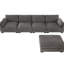 Canapé modulaire de 130 po en forme de L, 5 sièges, avec mousse haute densité, double charge, poches de rangement latérales, table pliante, mouvement, 2 coussins d'accoudoir, chenille, couleurs en forme de L,