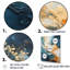 Décoration murale moderne « Rivière côtière bleue et or » - Plage et océan pour le salon-360185793-360185796