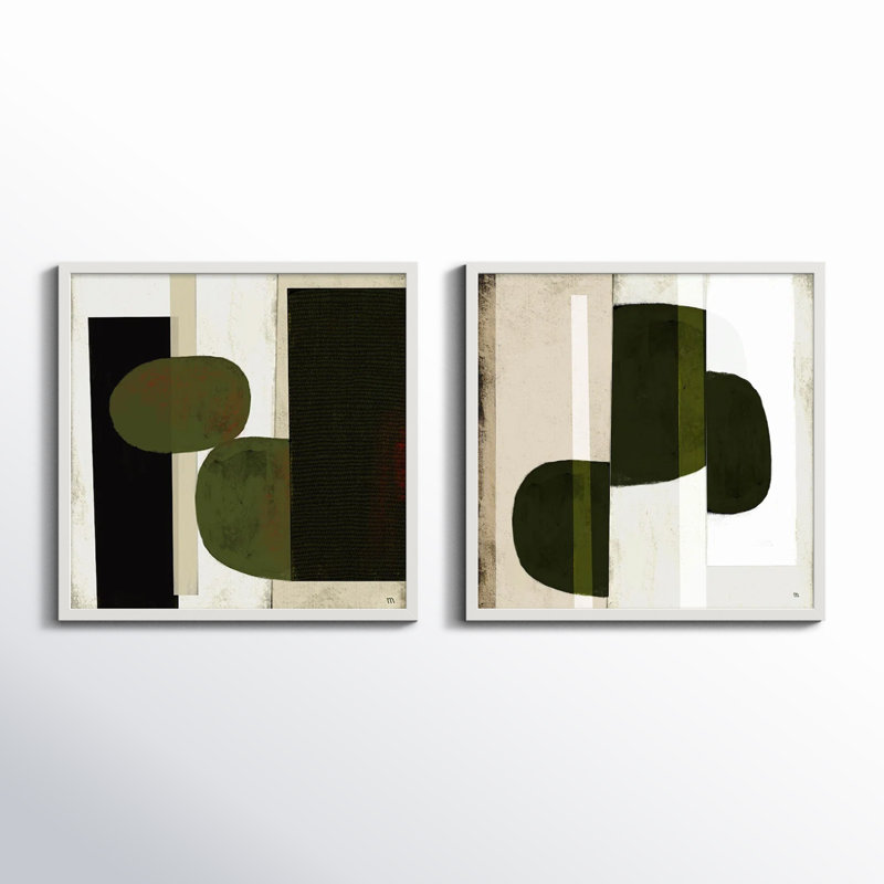 Collage by StudioM, White Framed Paper, 44" H x 88" W x 1.25" D