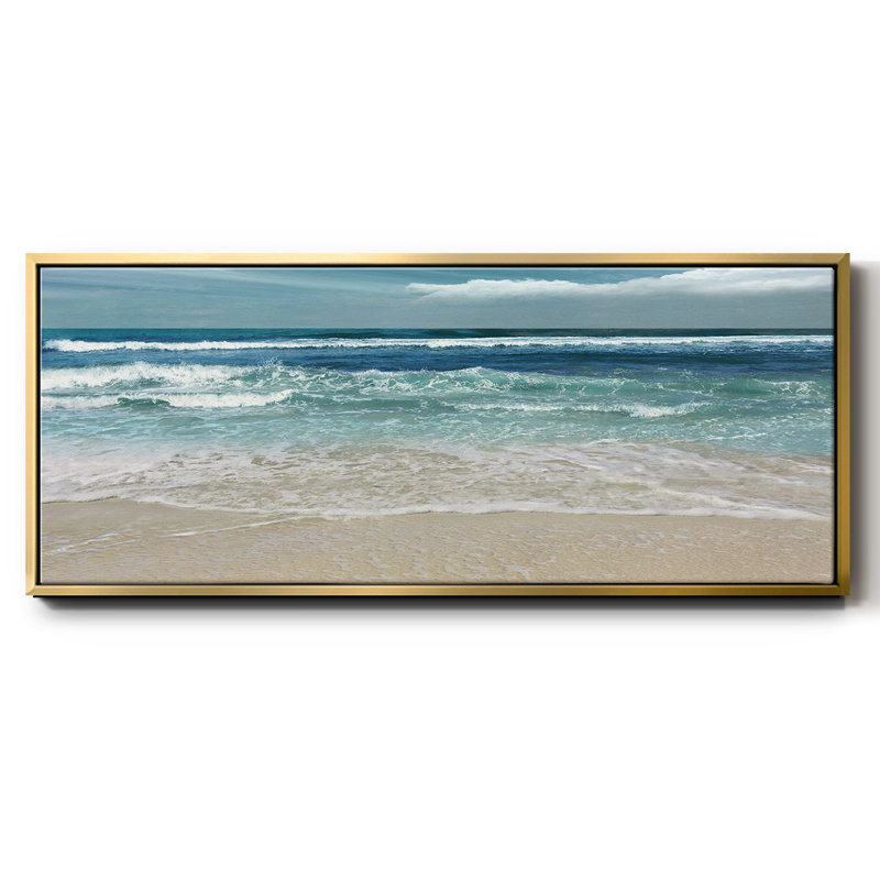 Toile encadrée de qualité supérieure Symphony Of The Sea - prête à être accrochée, H 20 po x l 50 po x P 1,5 po