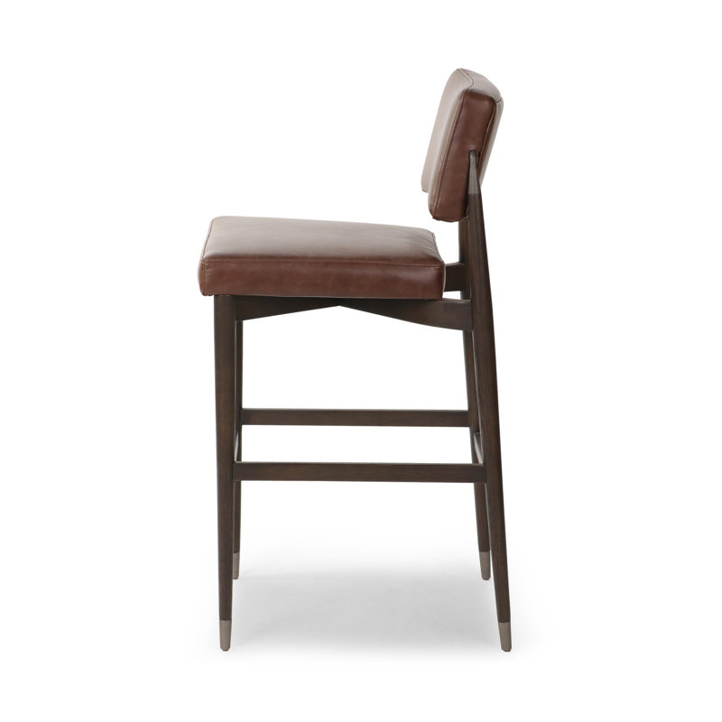 Anton Stool-Havana Brown-Bar, Bar Stool (31" Seat Height), Cognac Genuine Leather