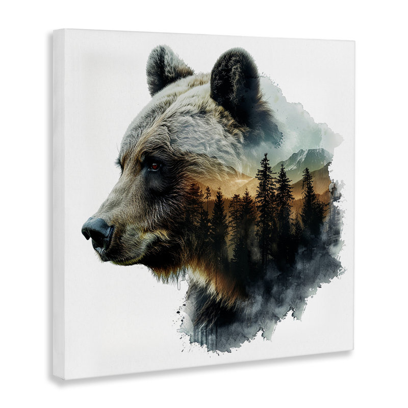  «Bear Woodland Silhouette» par LSR Design Studio, H 30 po x l 30 po