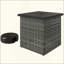 Table de bout carrée pour l'extérieur, table d'appoint en osier avec trou pour parasol-947685407