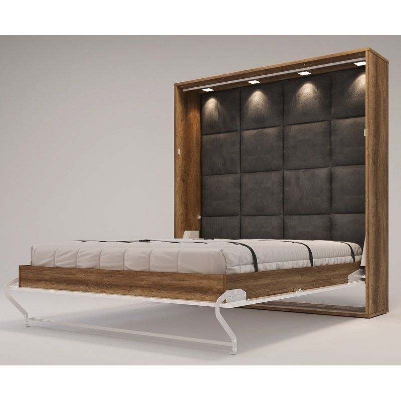 Jaciah Super King (6') Wall Bed, Country oak/White gloss