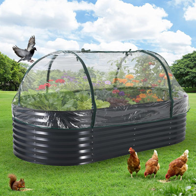 8X4X2Ft Outdoor Raised Garden Bed With Cover