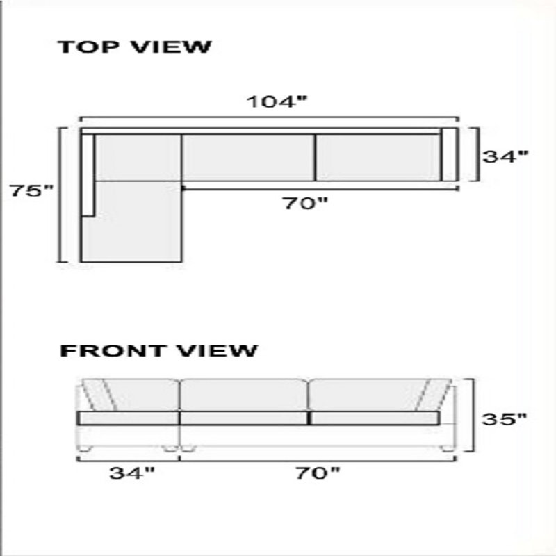 Canapé modulaire faisant face à gauche de 104 po avec méridienne et repose-pieds Nikaela, canapé modulaire, canapés modulaires