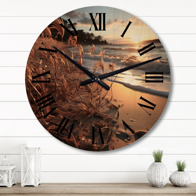 Horloge murale de plage Beach Breeze At Sunset IV
