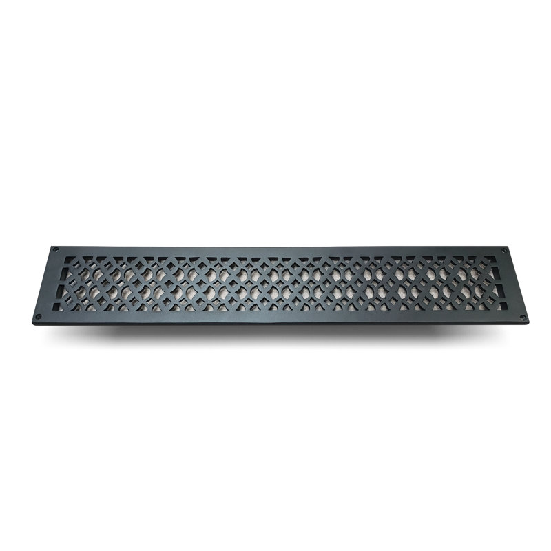 Grille murale en métal, Noir, 4 po x 30 po