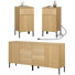 Ensemble de chambre à coucher, commode et table de chevet 4 pièces Aadham