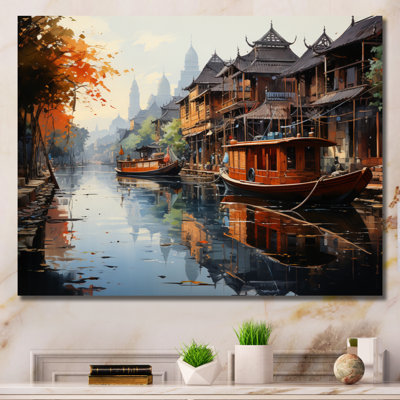 «Vietnam Floating Market Rhythms II», reproduction d'art sur toile