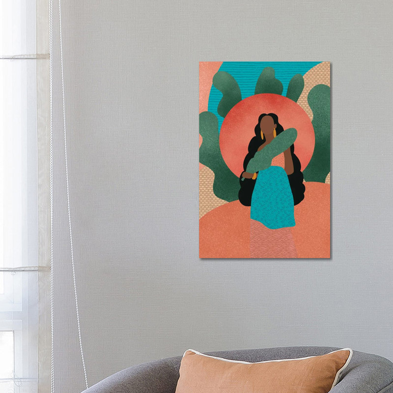 Black Woman In Nature by Sagmoon Paper Co. - Wrapped Canvas Print, 66.04 cm H x 45.72 cm W x 3.175 cm D