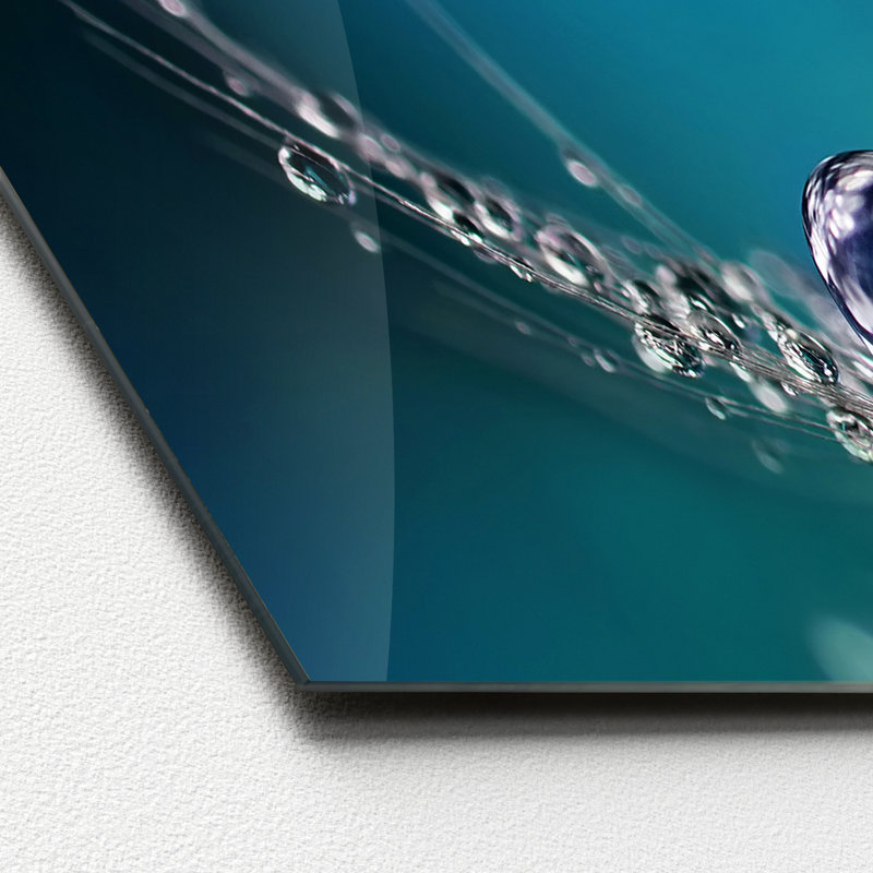 Drop On Water Photographic Art Print on Glass, 50cm H x 125cm W x 1.4cm D