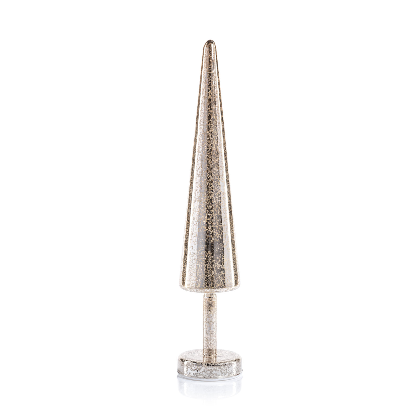 2-Piece Lighted Sparkle Cone Tree Set, Gold, 18" H x 3.5" W x 3.5" D
