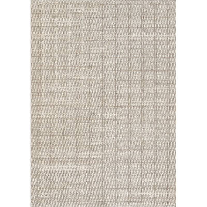 Statesboro Geometric Power Loom Polyester/Polypropylene Area Rug in Beige, Rectangle 5'3" x 7'6"