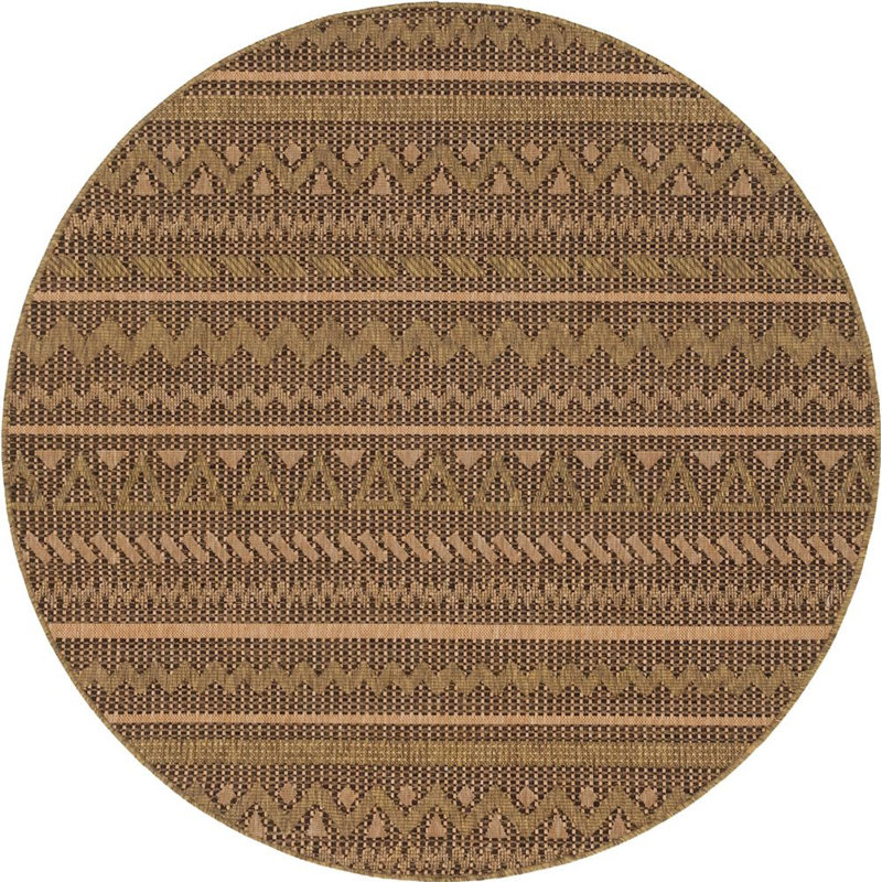 Tapis intérieur / extérieur brun clair Krickel, Rond 6 pi