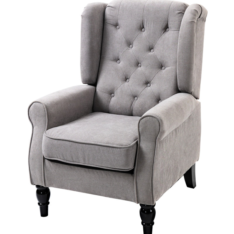Siège d'appoint à oreilles haut en gris, avec rembourrage épais et capitonné pour chaise de bureau capitonnée, capitonnée et rembourrée