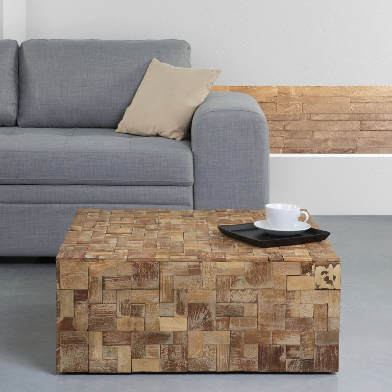 Solid Wood Block Coffee Table