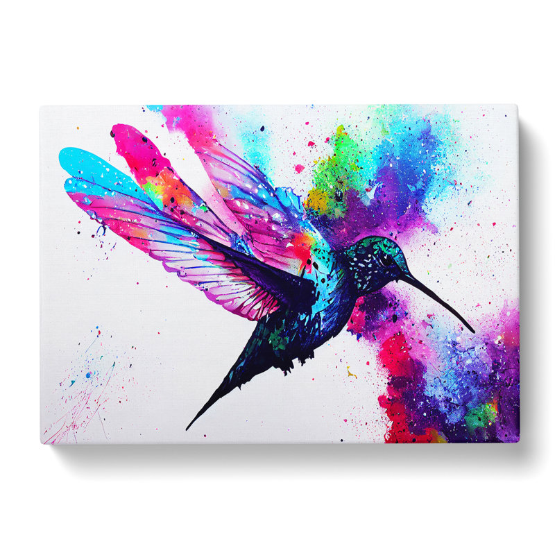 Hummingbird Splash Vol.2 Abstract - Wrapped Canvas, 50cm H x 76cm W x 3cm D