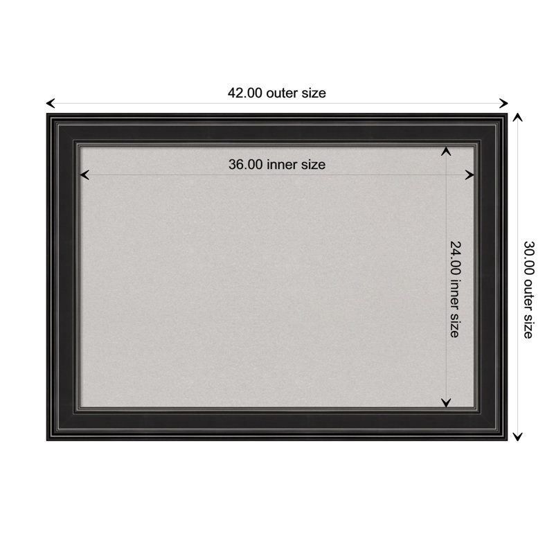 Wall Cork Small - 2' - 4' Bulletin Board, Black, 30" x 42"