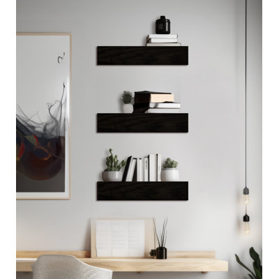 Emerald Lee 3 Piece Oak Floating Shelf