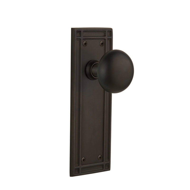 Mission Plate with New York Door Knob, Oil-Rubbed Bronze, 2-3/8”