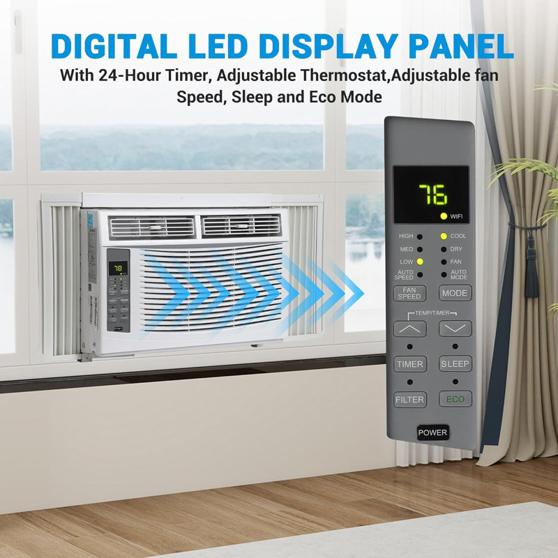 Ensemble de 2 climatiseurs de fenêtre intelligents avec WiFi de 6000 BTU