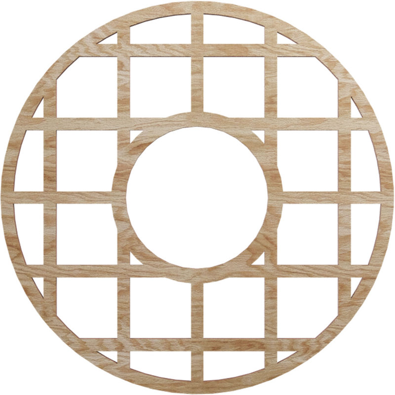 Médaillon de plafond 18 po x H 6 po x 6 1/2 po x P 3/8 po O'Neal, H 18 po x l 18 po x P 0,25 po, Chêne rouge