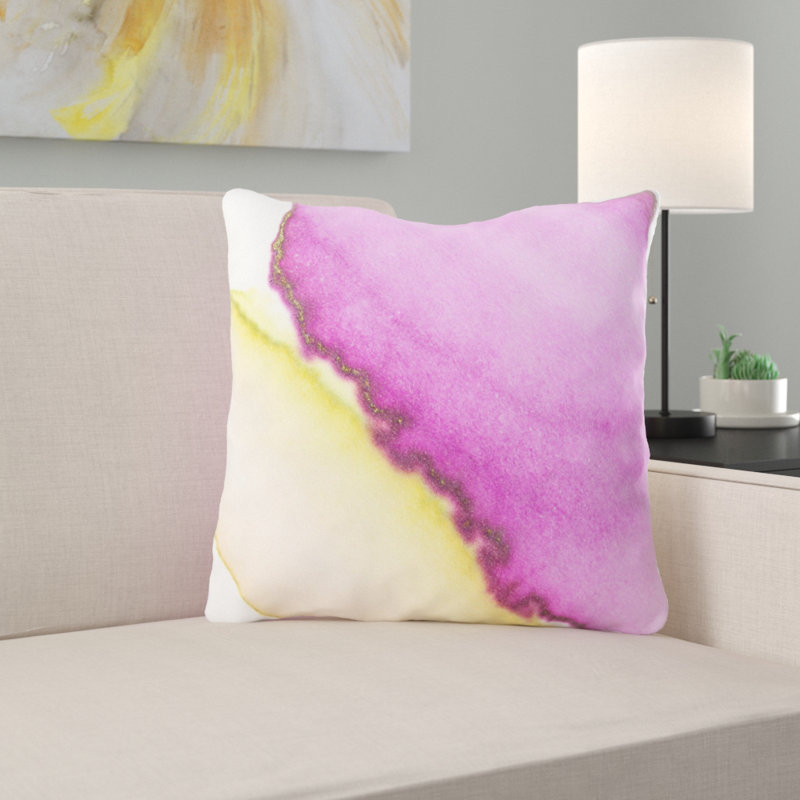 Coussin décoratif aquarelle Edsall, Microsuède, Intérieur