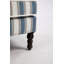 Chaise d'appoint rembourrée, fauteuil vintage avec tissu en lin rayé bleu et blanc et garniture cloutée pour le salon