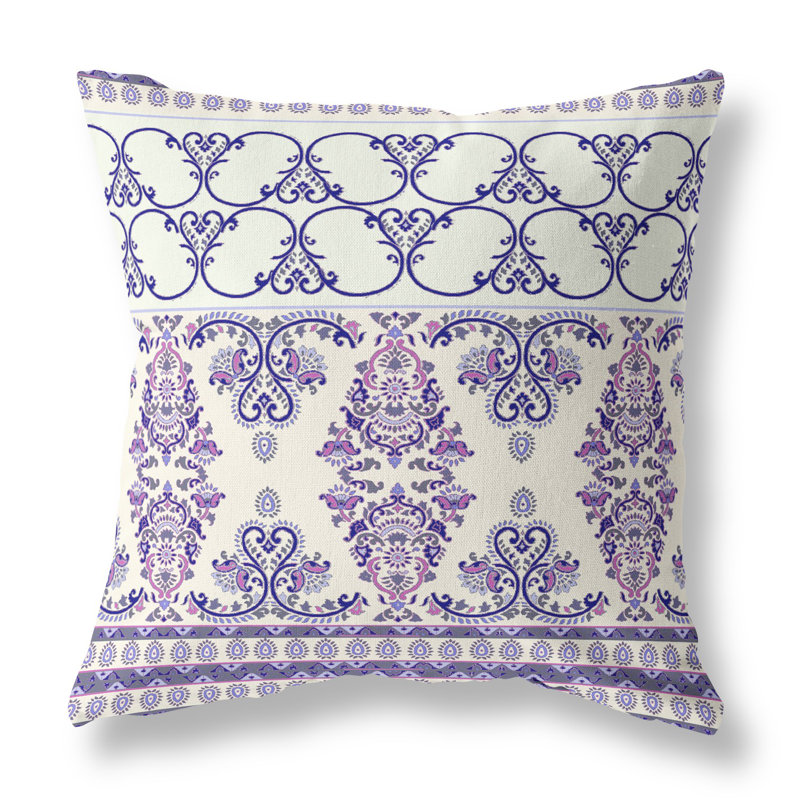 Housse et insert de coussin carré Stevensville, 16 po x 16 po, Crème / bleu