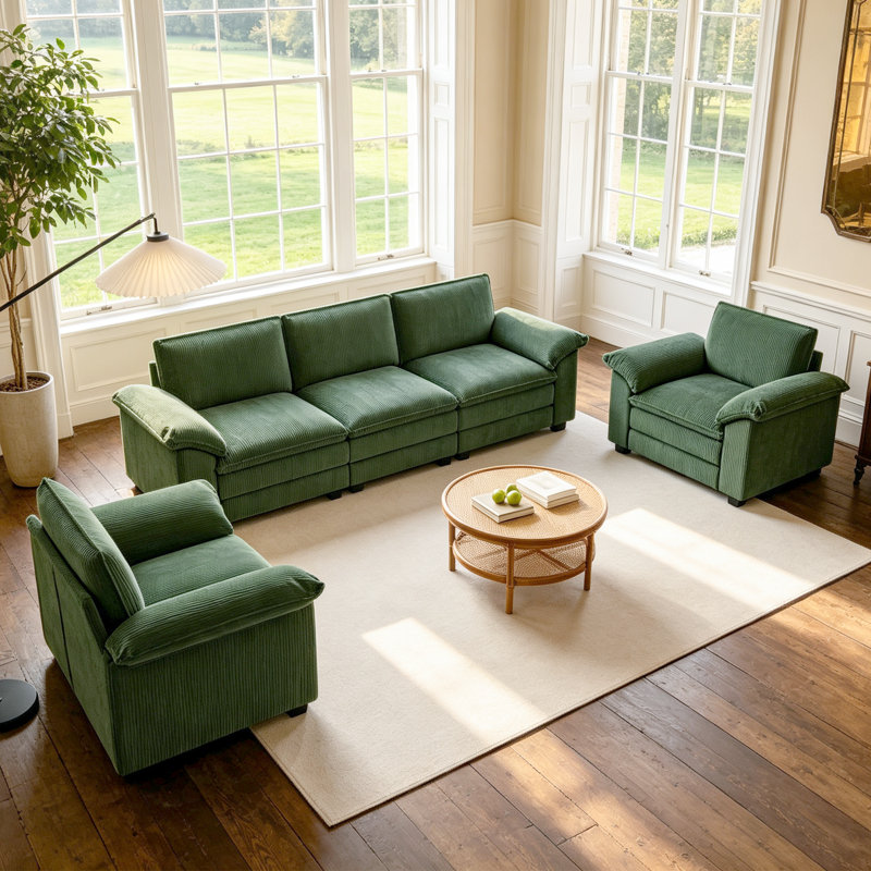 Canapé modulaire 5 pièces Lauretta, Green