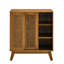 Armoire de couloir spacieuse avec pieds en bois massif et tablettes réglables - étagère à vin moderne Mid-Century