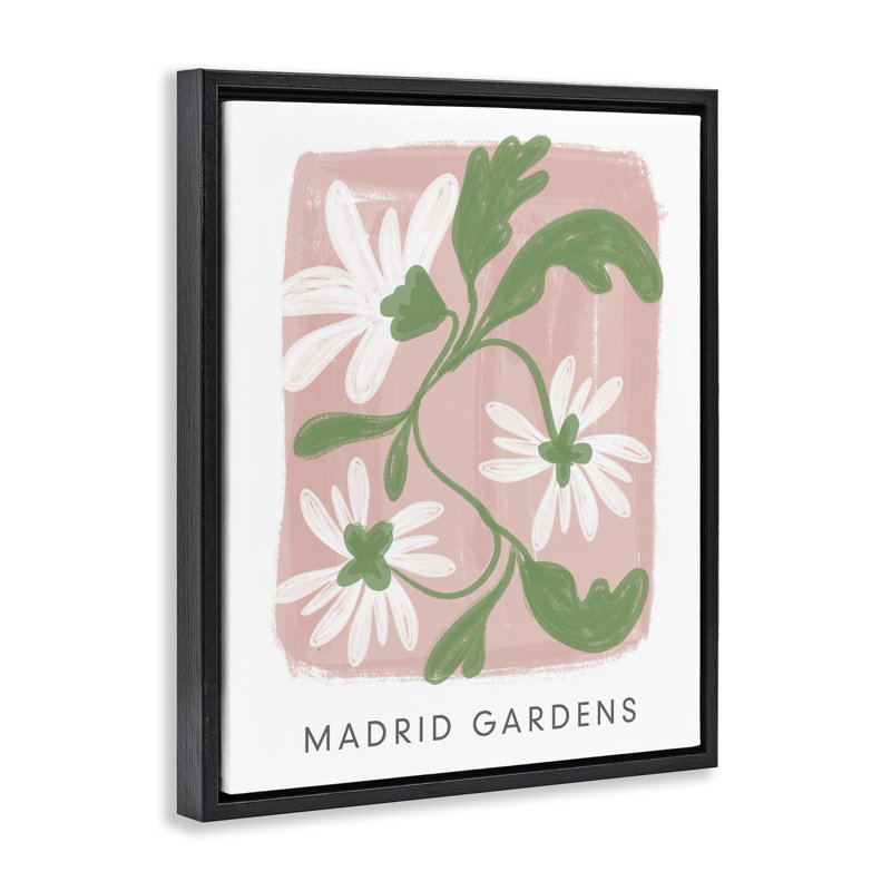 Cadre flottant à motif de fleurs pastel Madrid Gardens, design par Lucille Price, H 21 po x l 17 po