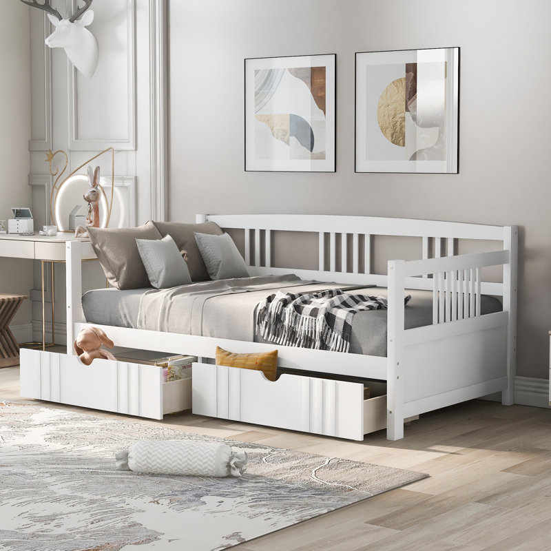 Belvia Daybed, White, 2 Drawers, Twin