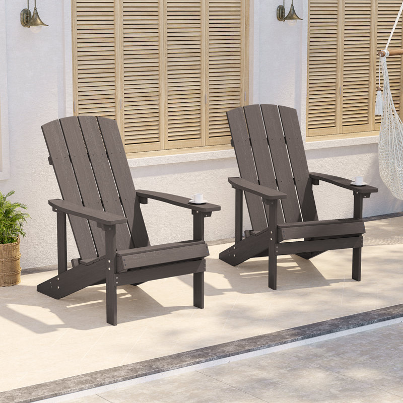 Bucareli Ergonomics Plastic Adirondack Chair, Brown