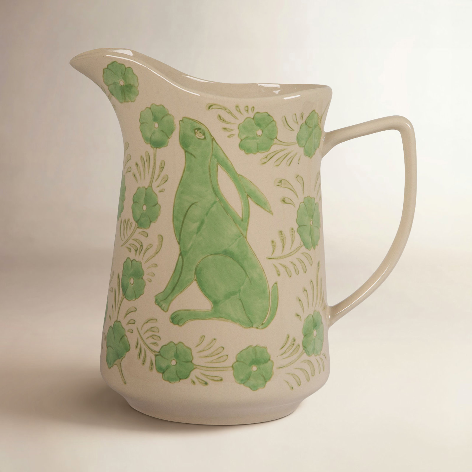 Antionio 109oz. Stoneware Pitcher, Green