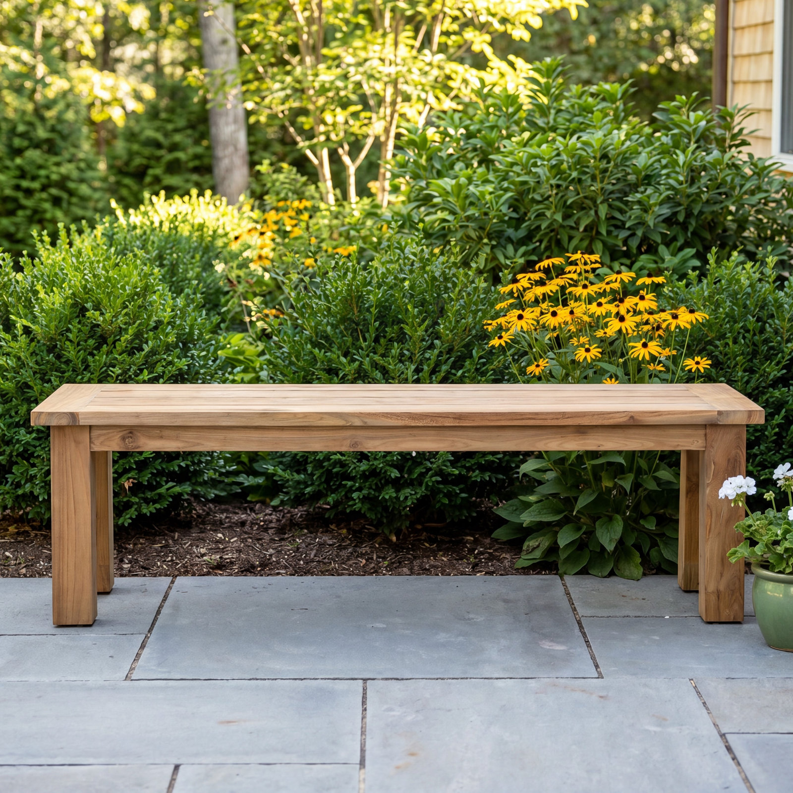 Bedwell Teak Picnic Bench, 17.7" H x 59.1" W x 15.7" D