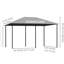 Pavillon de jardin extérieur 10 pi x 13 pi, gris 6 parois latérales amovibles, structure en acier. Auvent de protection pour auvent pour jardin, pelouse, cour et terrasse, gris, cadre, patio, respirant