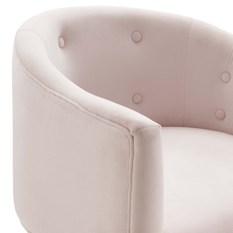 Savour Tufted Performance Velvet Accent Chair, Pink Velvet