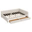 Lit plateforme tapissier avec port USB et 2 tiroirs