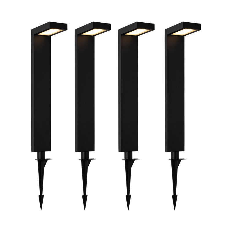 Low Voltage Black Aluminum Led Outdoor Landscape Path Lights, 16” H x 2.5” W x 4.75” D