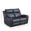 Causeuse inclinable électrique en cuir véritable de 60,5 po de large avec chargeur USB et dossier ergonomique-2129854123