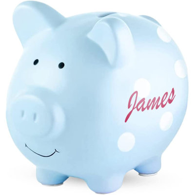 Custom Ceramic Piggy Banks For Kids | Perfect Sized Cute Coin Saving Pot With Rubber Holders | Personalized Name Pig Money Box For Girls And Boys -  Zoomie Kids, 135BEB60F7E5442C8D7D557873087ACD