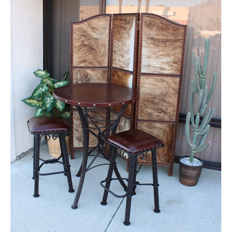 Classico Upholstered Genuine Leather Counter Stool with Iron Frame, Bar Stool (30" Seat Height)