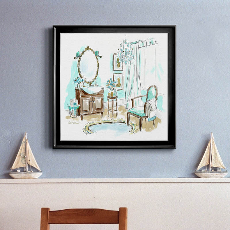 «Blue Opulence II», reproduction d'art sur toile encadrée, H 34,5 po x l 34,5 po x P 1,5 po, Toile avec cadre noir