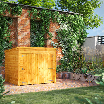 Powersheds 6 x 6ft Pent Timber Tongue & Groove Bike Shed