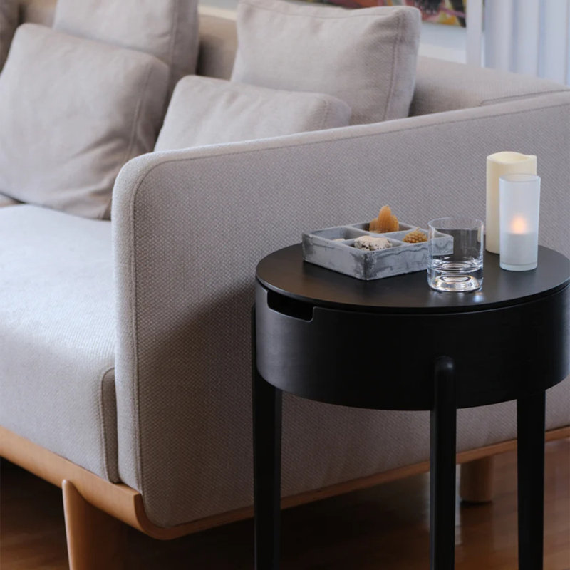 Chef Solid Wood End Table, Transparent Black