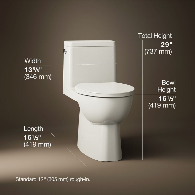 Reach™ 1.28 GPF Water Efficient Elongated Toilet, Biscuit