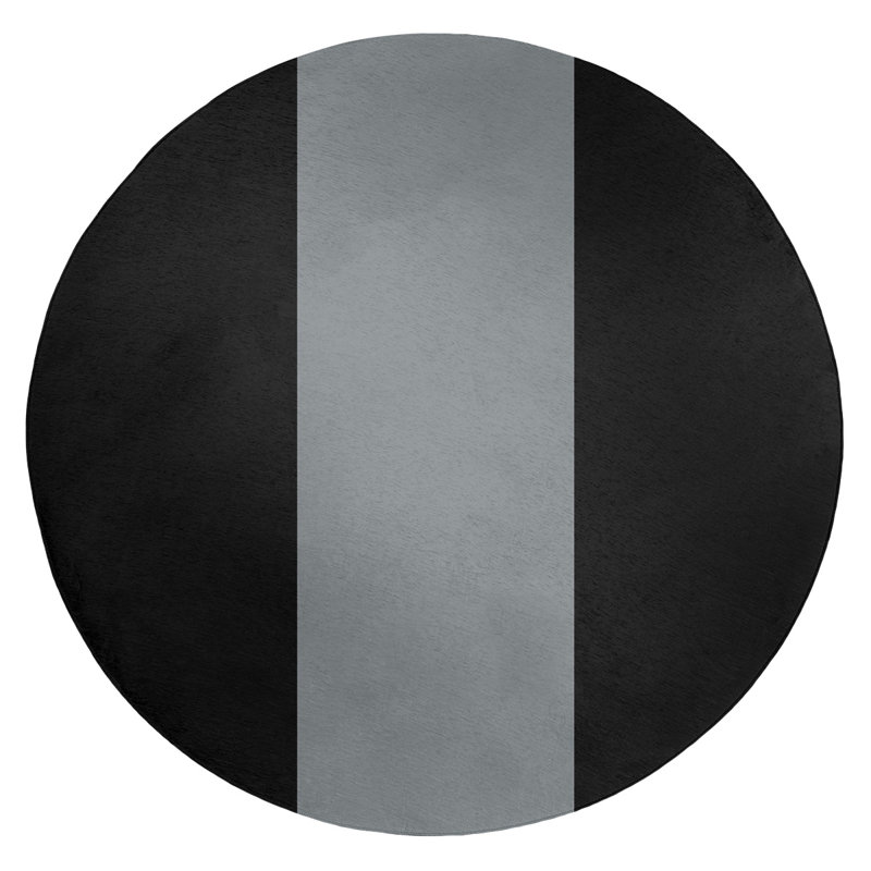 Tapis noir à rayures de hockey national, Rond 5 pi